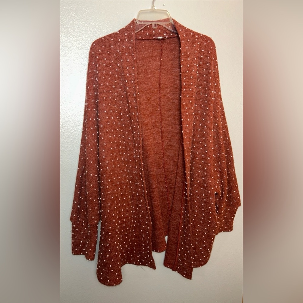 Andree By Unit Large Polka Dot Womens Cardigan Dolman Sleeves Oversized Sz IX